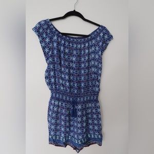 Justice blue, patterned romper